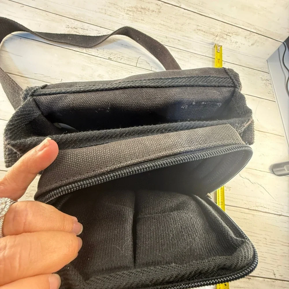Napa Valley Black Canvas Crossbody Bag Utility‎ Travel Messenger Small Pouch